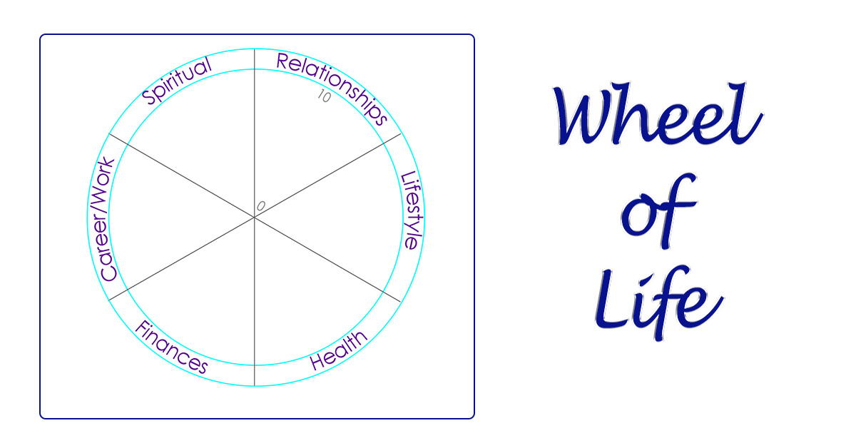 blank example of a Wheel of Life coaching tool