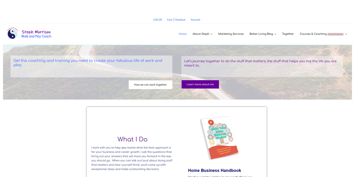Web Design portfolio example Coaching and home business training