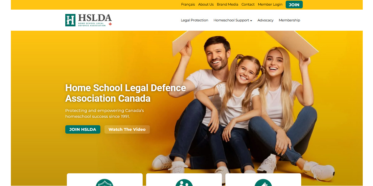 Web design project - homeschool market. HSLDA Canada